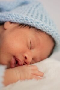 Newborn baby sleeping peacefully